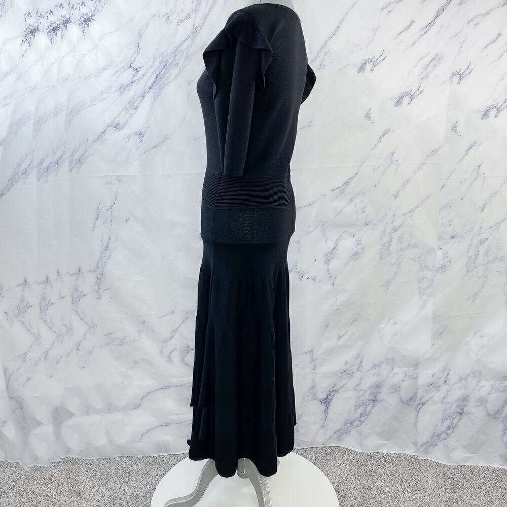 Agnona | Black Wool Knit Maxi Dress | Sz IT 44 / US 8 - Picture 2 of 9